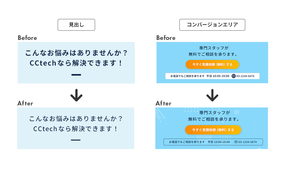 システム開発会社LPデザインビフォーアフター